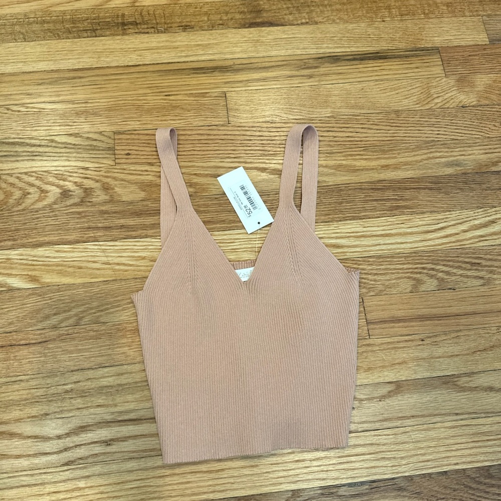 Ariella Women's Ribbed Tan Crop Top
